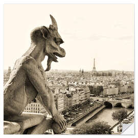 Wandsticker Gargoyle-Statue an der Kathedrale Notre-Dame