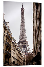 Quadro em plexi-alumínio Eiffel Tower on a rainy day, Paris