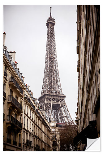 Wandsticker Eiffelturm an einem regnerischen Tag, Paris