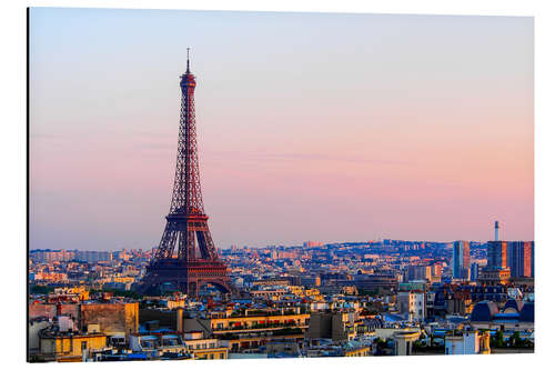 Tableau en aluminium Tour Eiffel le soir, Paris