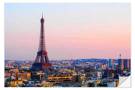 Selvklebende plakat Eiffeltårnet om kvelden, Paris