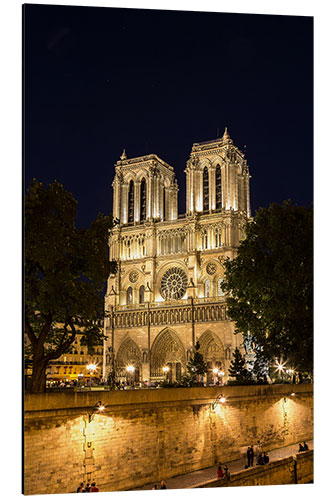 Tableau en aluminium Notre-Dame de Paris de nuit