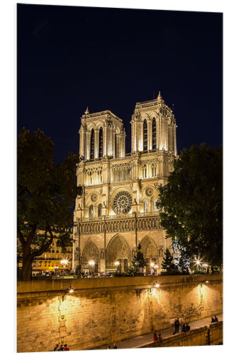 Hartschaumbild Notre-Dame bei Nacht