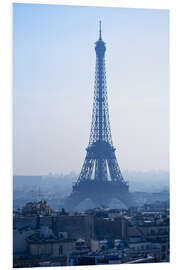 Foam board print Eiffel Tower on blue spring morning