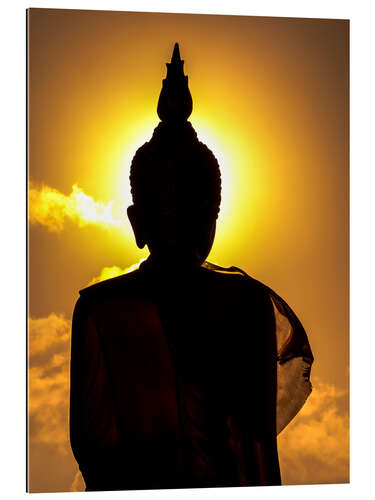 Gallery print Silhouette of Buddha in the temple