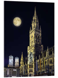 Acrylglasbild  Nachtszene vom Münchner Rathaus