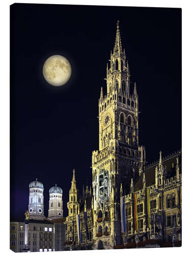 Obraz na płótnie Night scene from Munich Town Hall