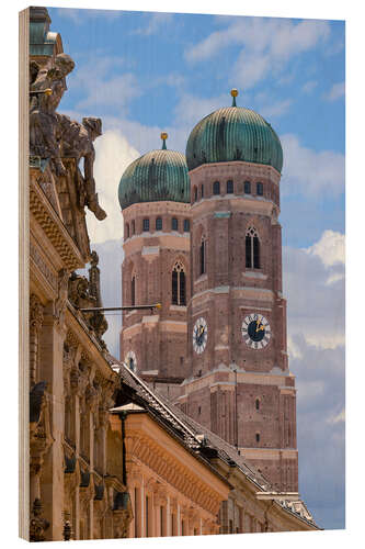 Wood print Frauenkirche in Munich