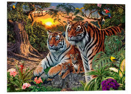 Tableau en PVC Famille de tigre