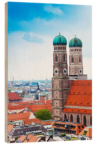 Holzbild Türme der Münchner Frauenkirche