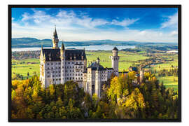 Gerahmter Kunstdruck Schloss Neuschwanstein im Sommer