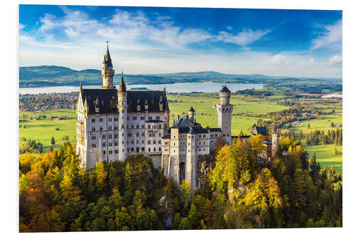 Foam board print Neuschwanstein castle in summer