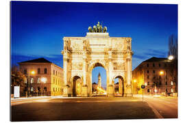 Stampa su plexi-alluminio Victory Arch in Munich at night