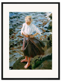 Gerahmter Kunstdruck Mädchen im Wind