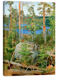 Canvastavla  Landscape at Lake Jamajärvi - Akseli Gallen-Kallela