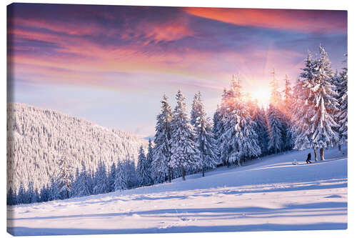 Lienzo Fotografía de un paisaje de invierno