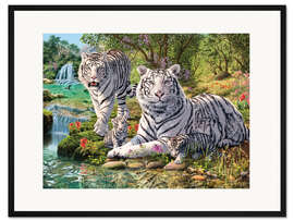 Gerahmter Kunstdruck Clan der weißen Tiger