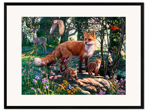 Impression artistique encadrée Woodland Wildlife