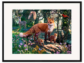 Impression artistique encadrée Woodland Wildlife