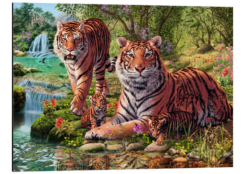 Aluminium print Tiger Clan