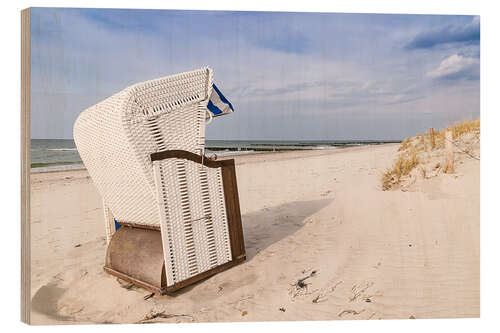 Holzbild Strandkorb an der Ostsee