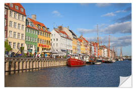 Selvklæbende plakat Nyhavn promenade, Copenhagen