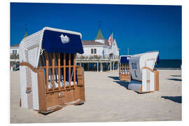 Foam board print Beach chairs on the beach of Usedom in Ahlbeck