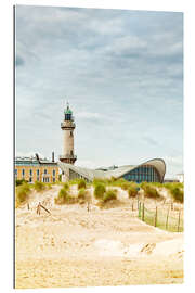 Galleritryk Old lighthouse and Teepott building at Warnemünde