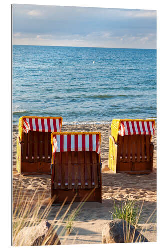 Cuadro de plexi-alu Three beach chairs at the baltic sea