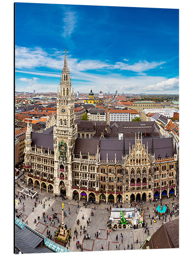 Aluminium print Aerial view on the Marienplatz in Munich