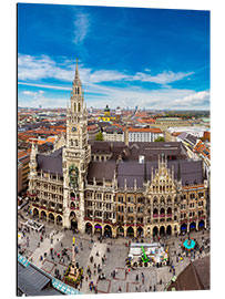 Aluminium print Aerial view on the Marienplatz in Munich