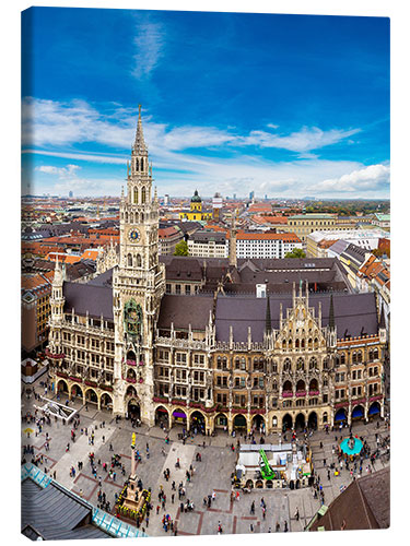 Obraz na płótnie Aerial view on the Marienplatz in Munich