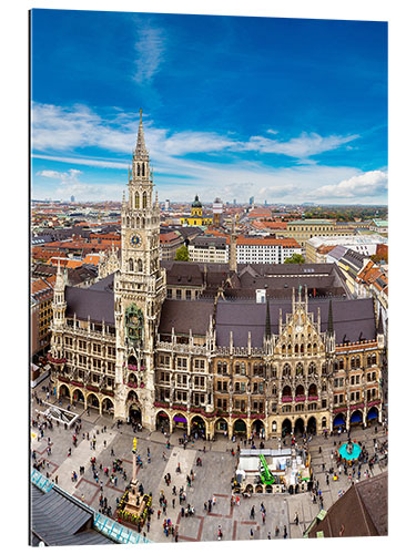 Gallery Print Luftbild auf dem Marienplatz in München