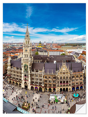 Sticker mural Aerial view on the Marienplatz in Munich