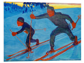 PVC print Akseli and Jorma skiing