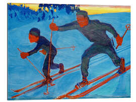 Galleritryk Akseli and Jorma skiing