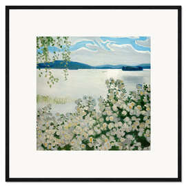 Impression artistique encadrée Roses blanches