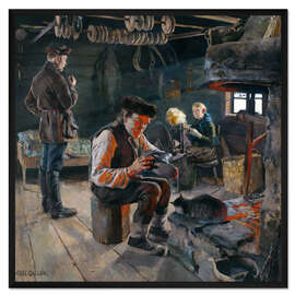 Gerahmter Kunstdruck Bauernstube