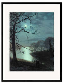 Framed art print Watching a Moonlit Lake