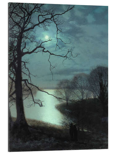 Quadro em plexi-alumínio Watching a Moonlit Lake