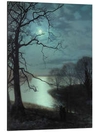 Magnettafel Betrachten eines Mondbeschienen Sees