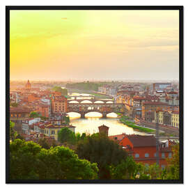 Gerahmter Kunstdruck Florenz mit Ponte Vecchio