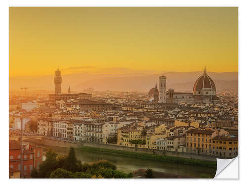 Vinilo para la pared Downtown Florence in the evening