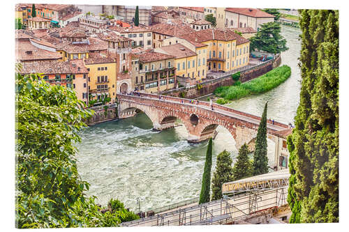 Stampa su vetro acrilico Ponte di Pietra above the Adige River in Verona