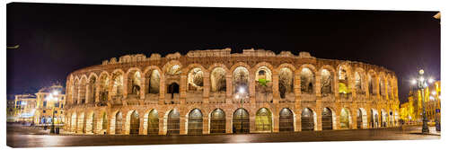 Canvas print Arena of Verona at night