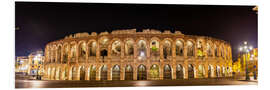 Print på skumplade Arena of Verona at night