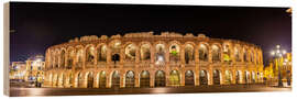 Wood print Arena of Verona at night