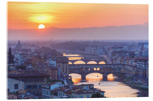 Acrylglasbild Florenz bei Sonnenuntergang