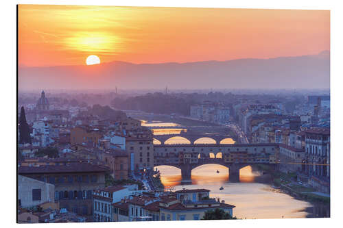 Aluminium print Florence at sunset