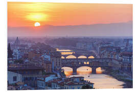 Foam board print Florence at sunset